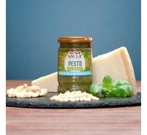 Pesto Genovese allégé en sel et matières grasses 190g – Sauce pesto Saclà