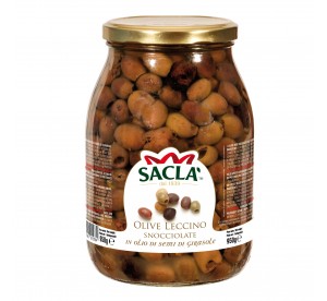 Olives Leccino dénoyautées à l'huile de tournesol 950gr