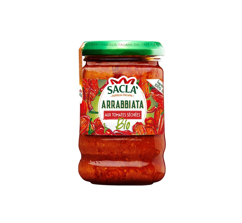 Sauce Arrabbiata aux tomates séchées bio 190gr | Saclà
