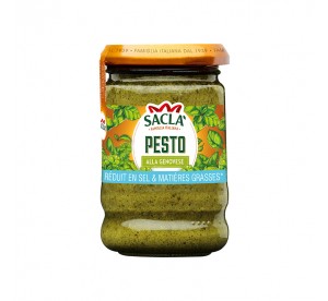 Pesto Genovese allégé en sel et matières grasses 190g – Sauce pesto Saclà