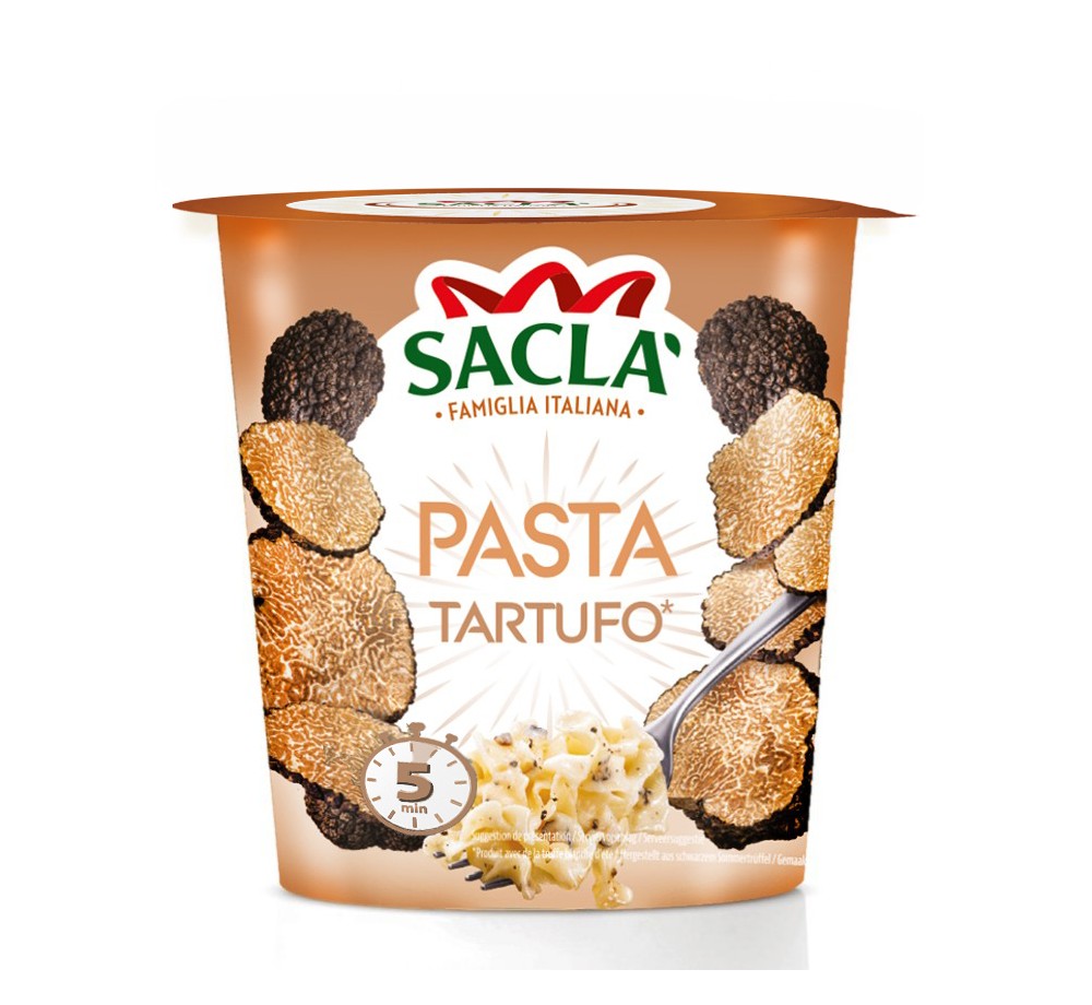 Pasta pot à la Truffe Blanche d’Été 80 g – Pâtes instantanées | Saclà