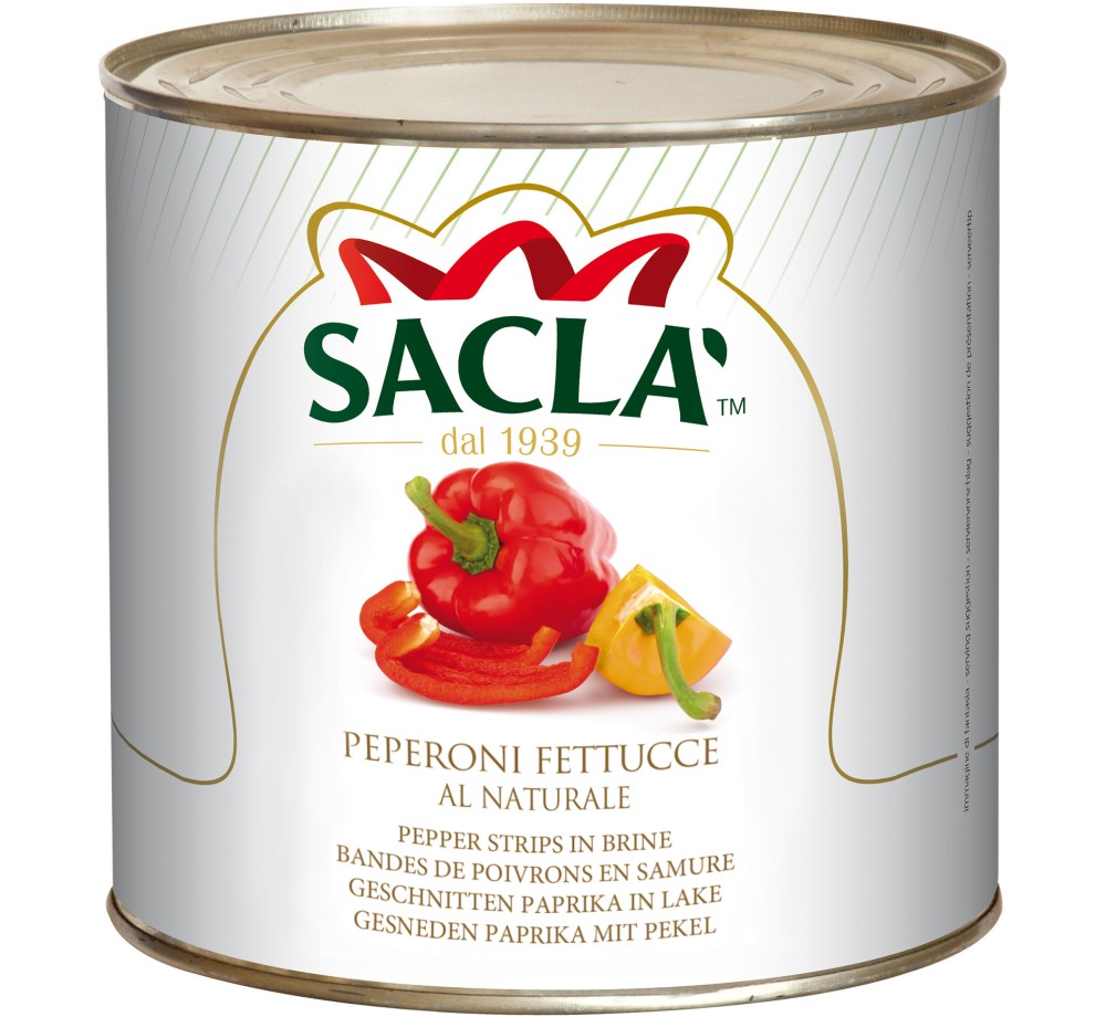 Filets de poivrons jaunes et rouges en saumure 2,5kg