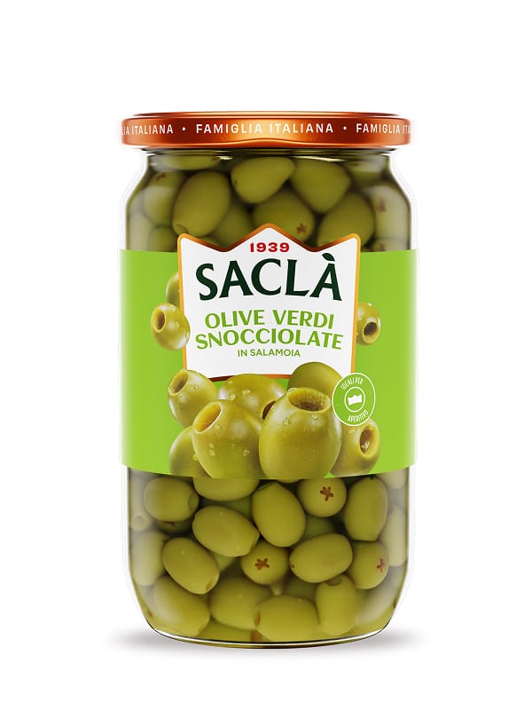 Olives vertes  dénoyautées au naturel — 1.55kg
