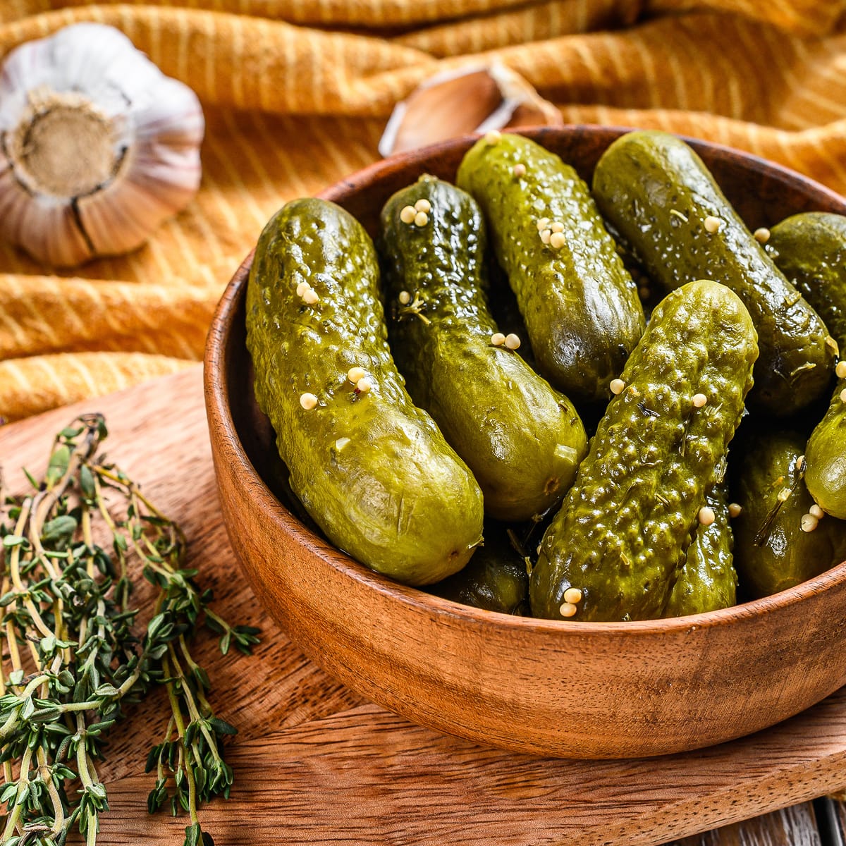 Cornichons conservés au vinaigre de vin